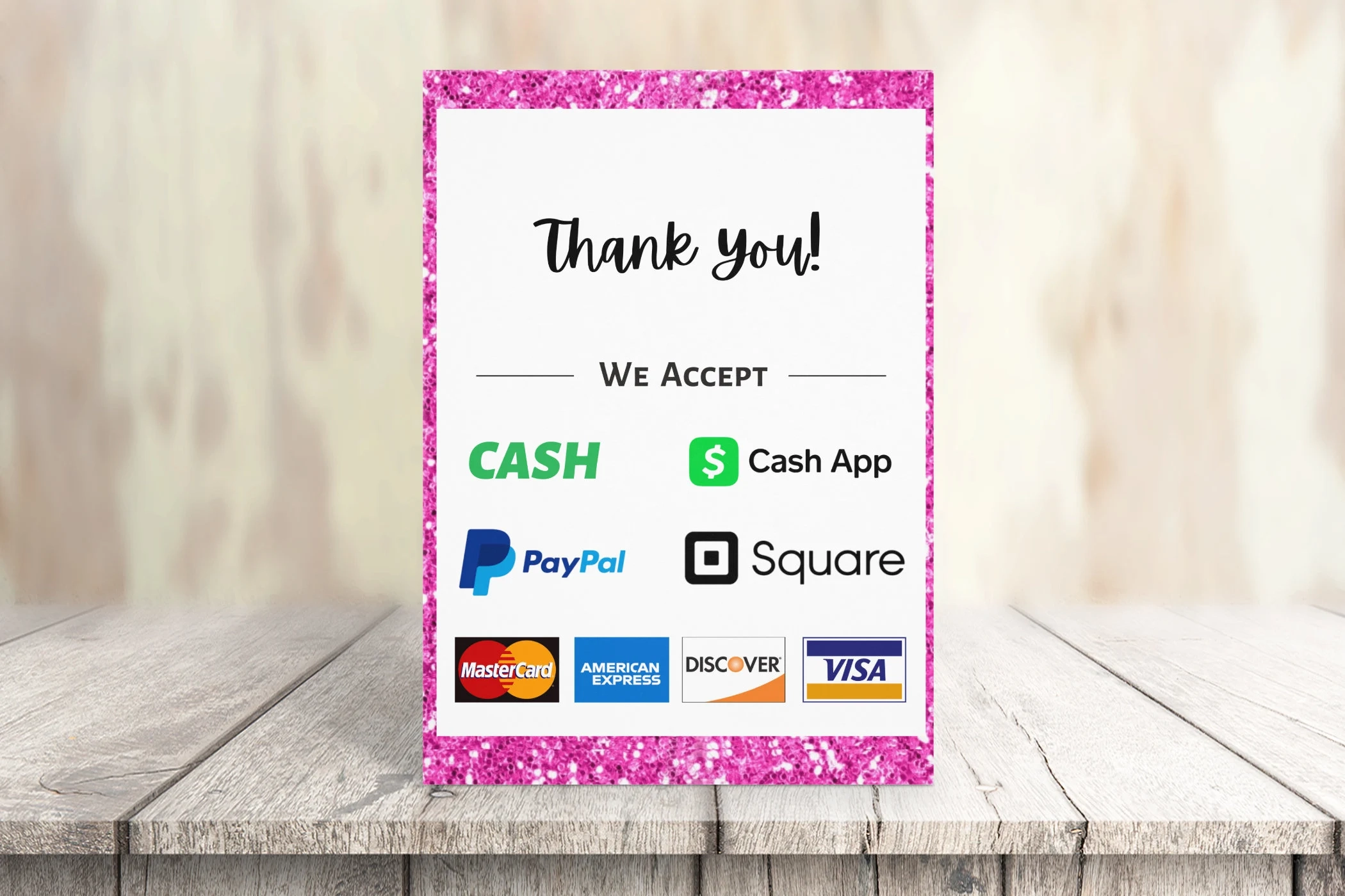 Printable Payment Sign We Accept Credit Cards Sign Vendor Payment Sign Instant Download Etsy