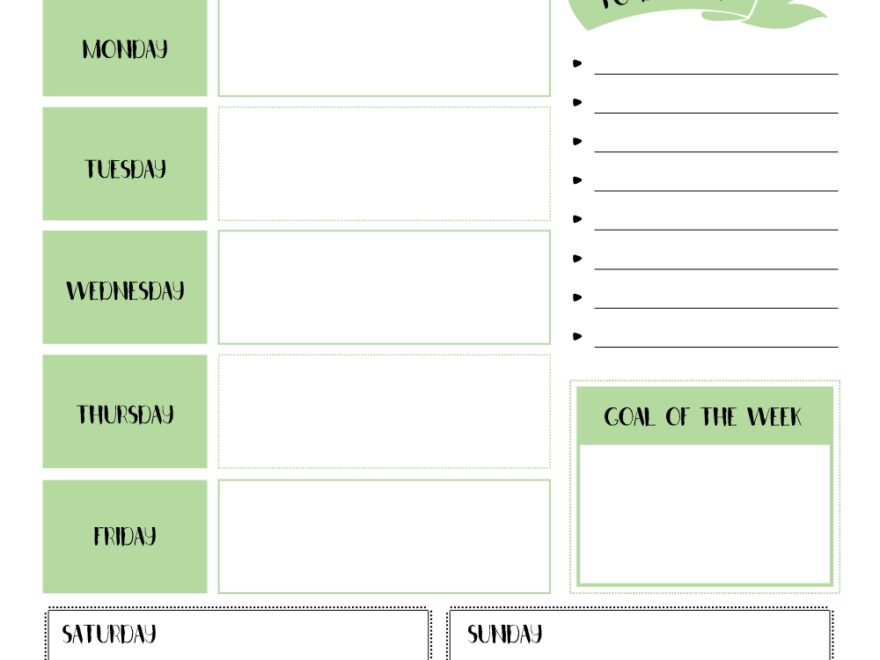 Printable Planner Pages Daily Weekly Monthly Layouts Woo Jr Kids Activities Children s Publishing