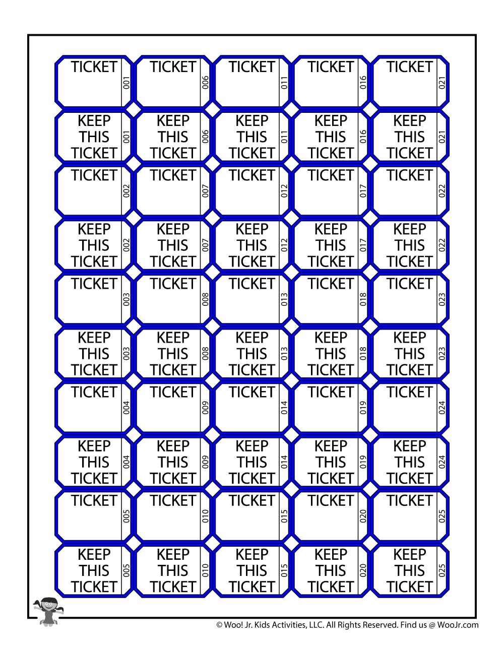 Printable Raffle Tickets Sheets Woo Jr Kids Activities Children s Publishing
