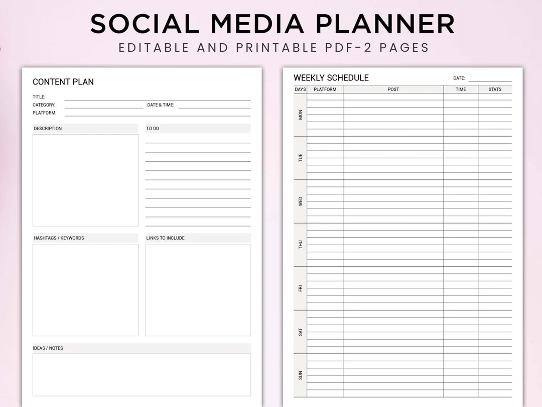 Printable Content Planner Fee