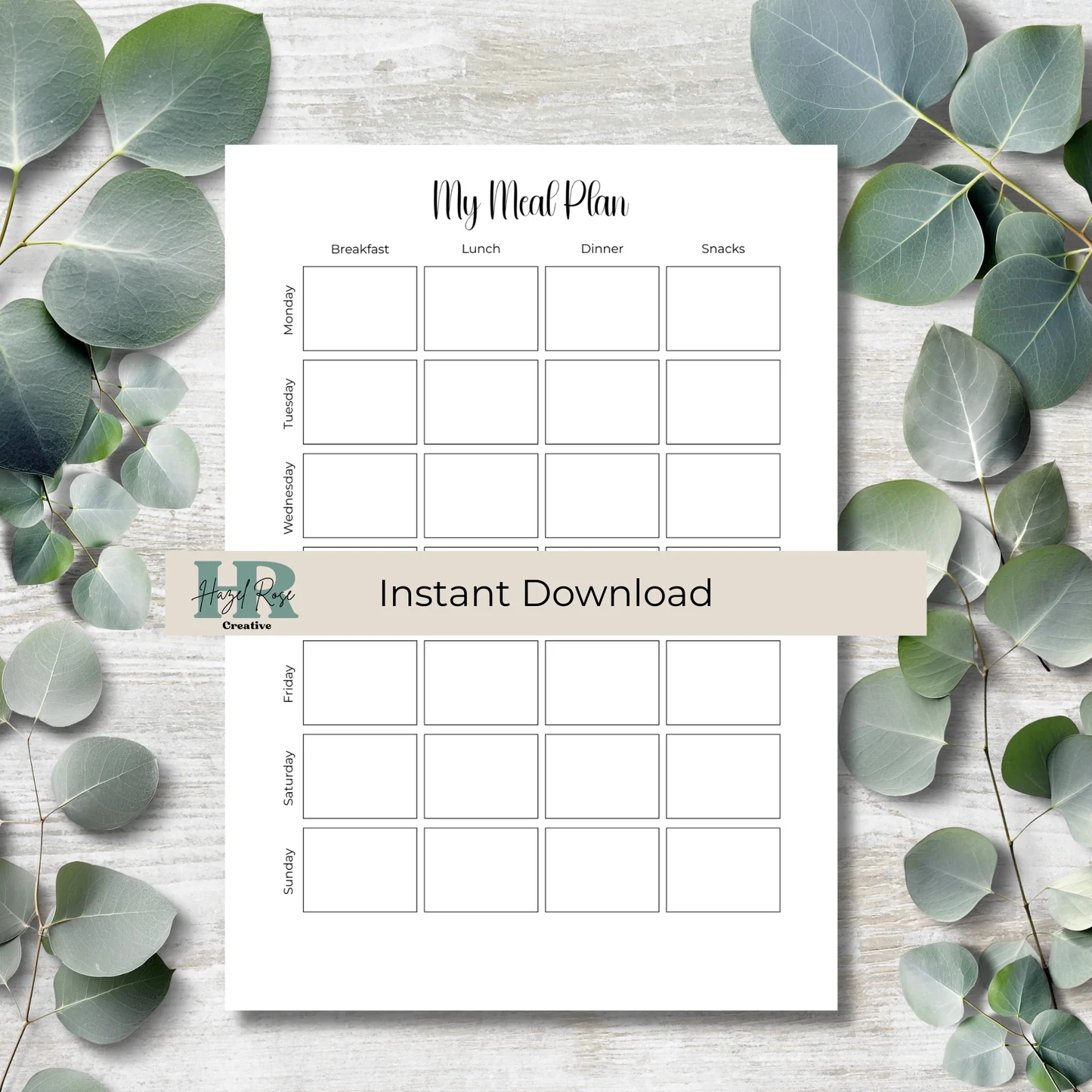 Happy Planner Food Log Printable