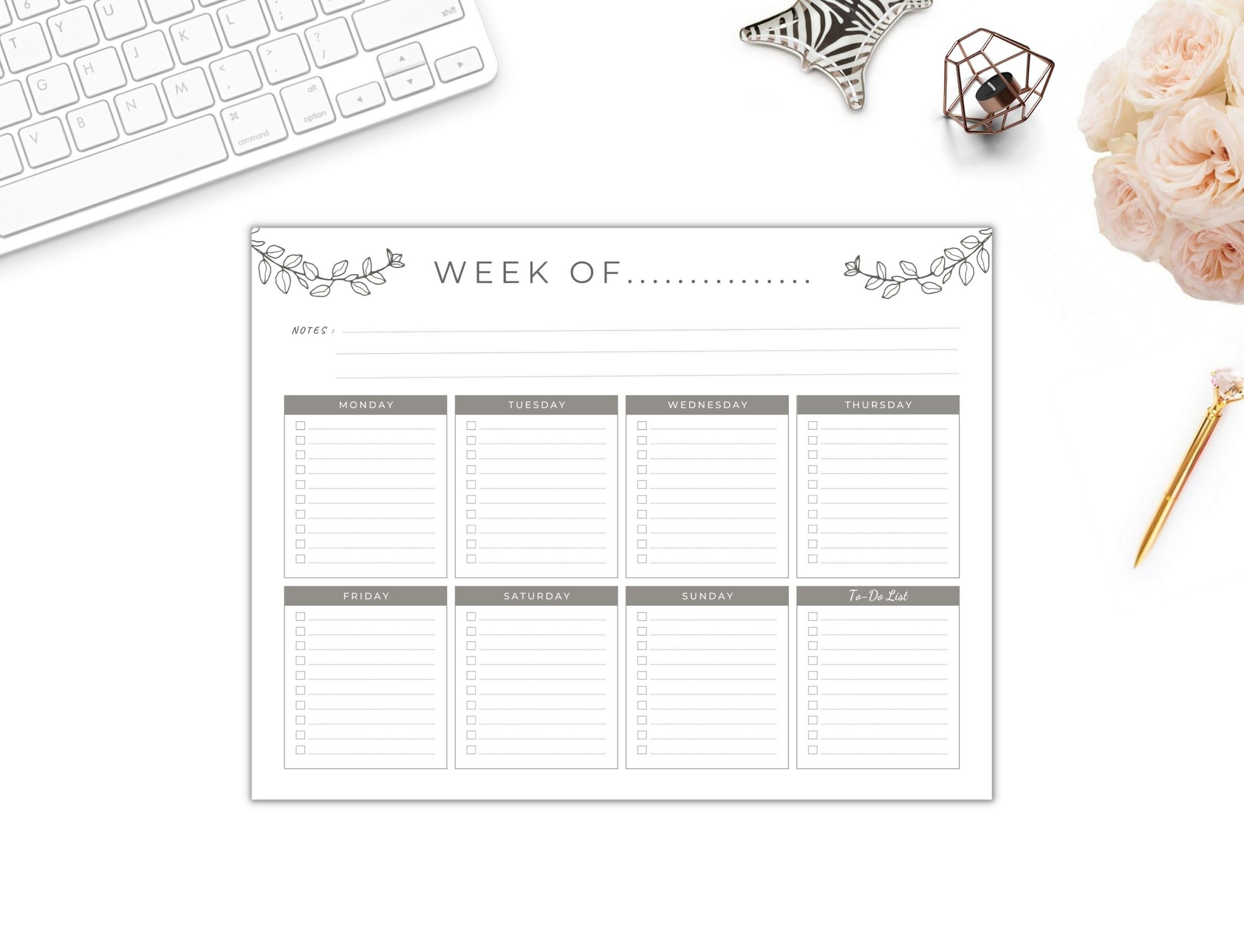 Printable Weekly Planner To Do List Etsy