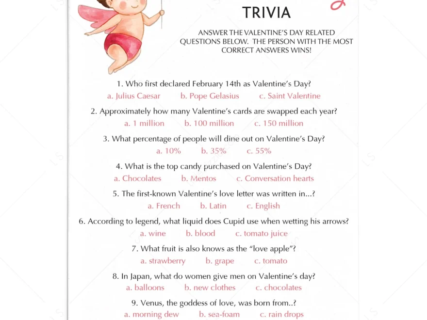 Printable Zoom Valentine s Day Trivia Quiz Instant Download LittleSizzle