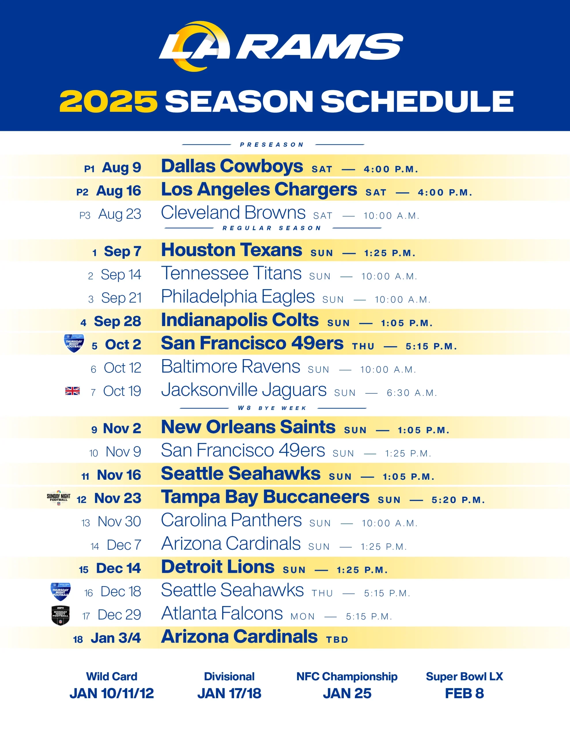 Rams 2025 Printable Season Schedule PDF Therams Rams 2025 Printable Season Schedule PDF Therams