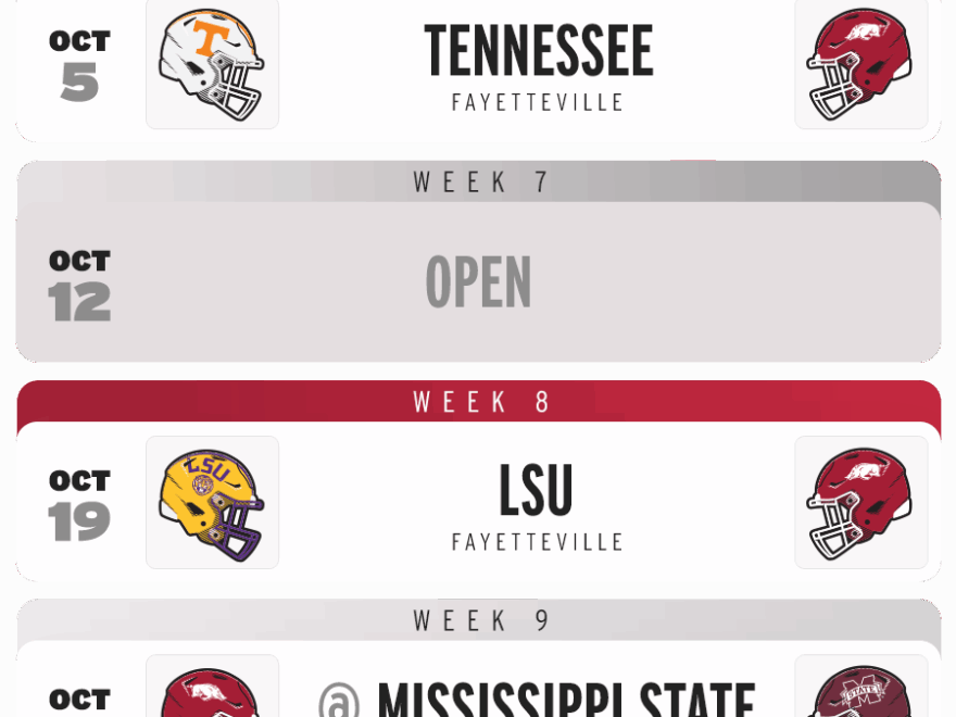 Razorbacks 2024 Slate Set Arkansas Razorbacks