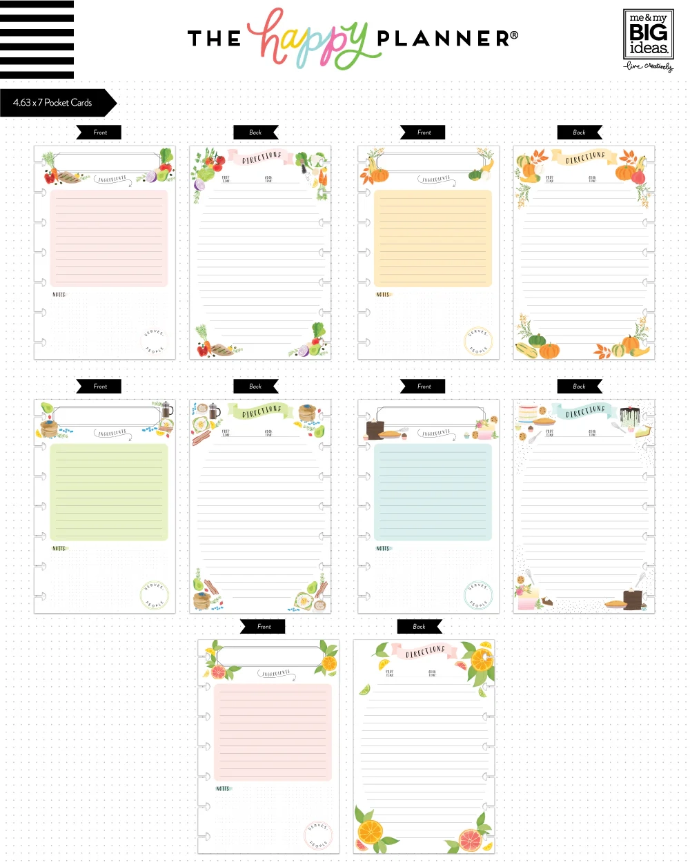 Recipe Cards Happy Planner Recipe Cards Happy Planner