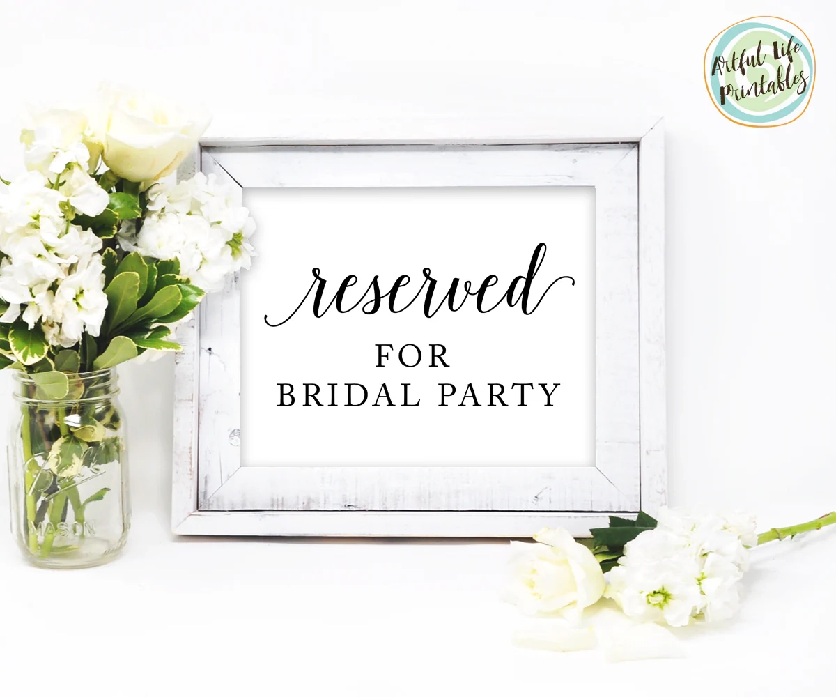 Wedding Party Printable Sign