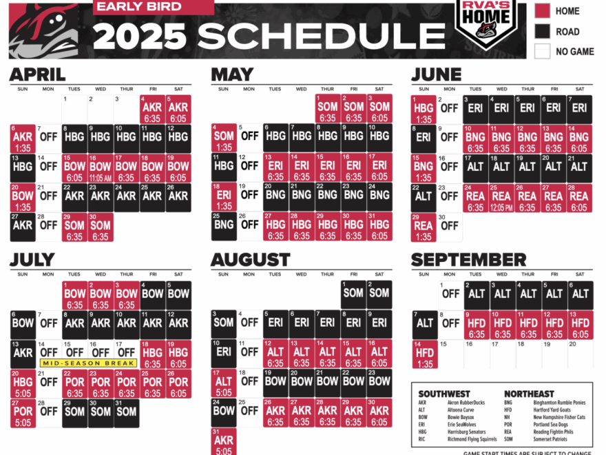 Richmond Flying Squirrels Announce Schedule And Home Game Times RVAHub