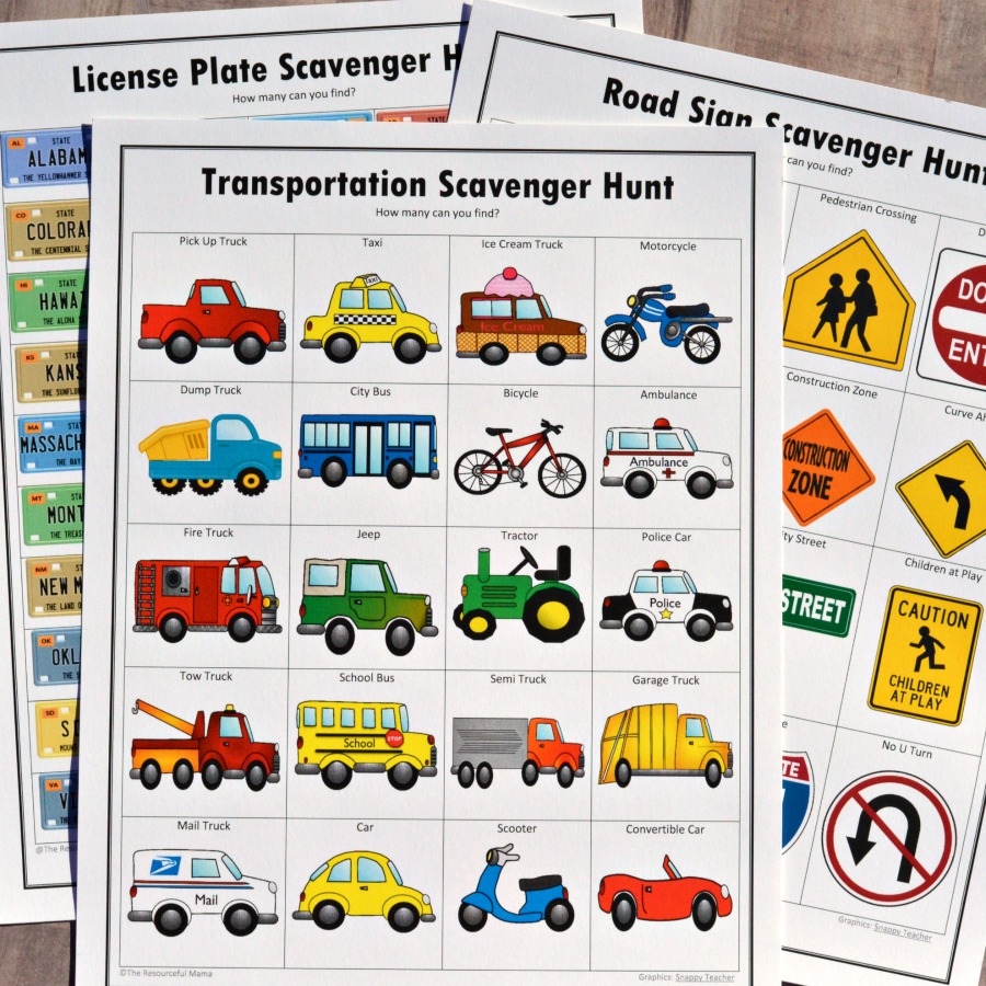 Road Trip Scavenger Hunts Free Printables The Resourceful Mama