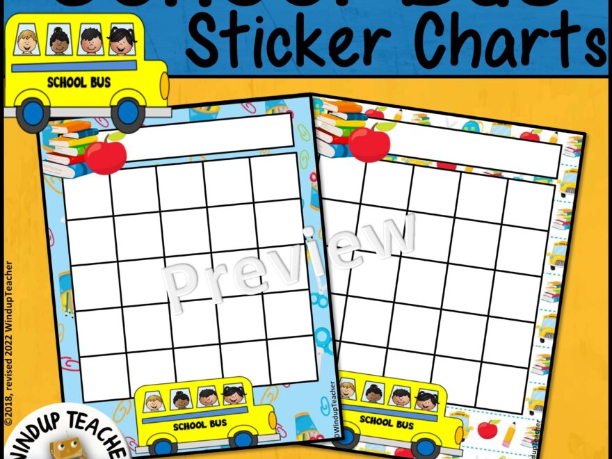 School Bus Sticker Charts Made By Teachers