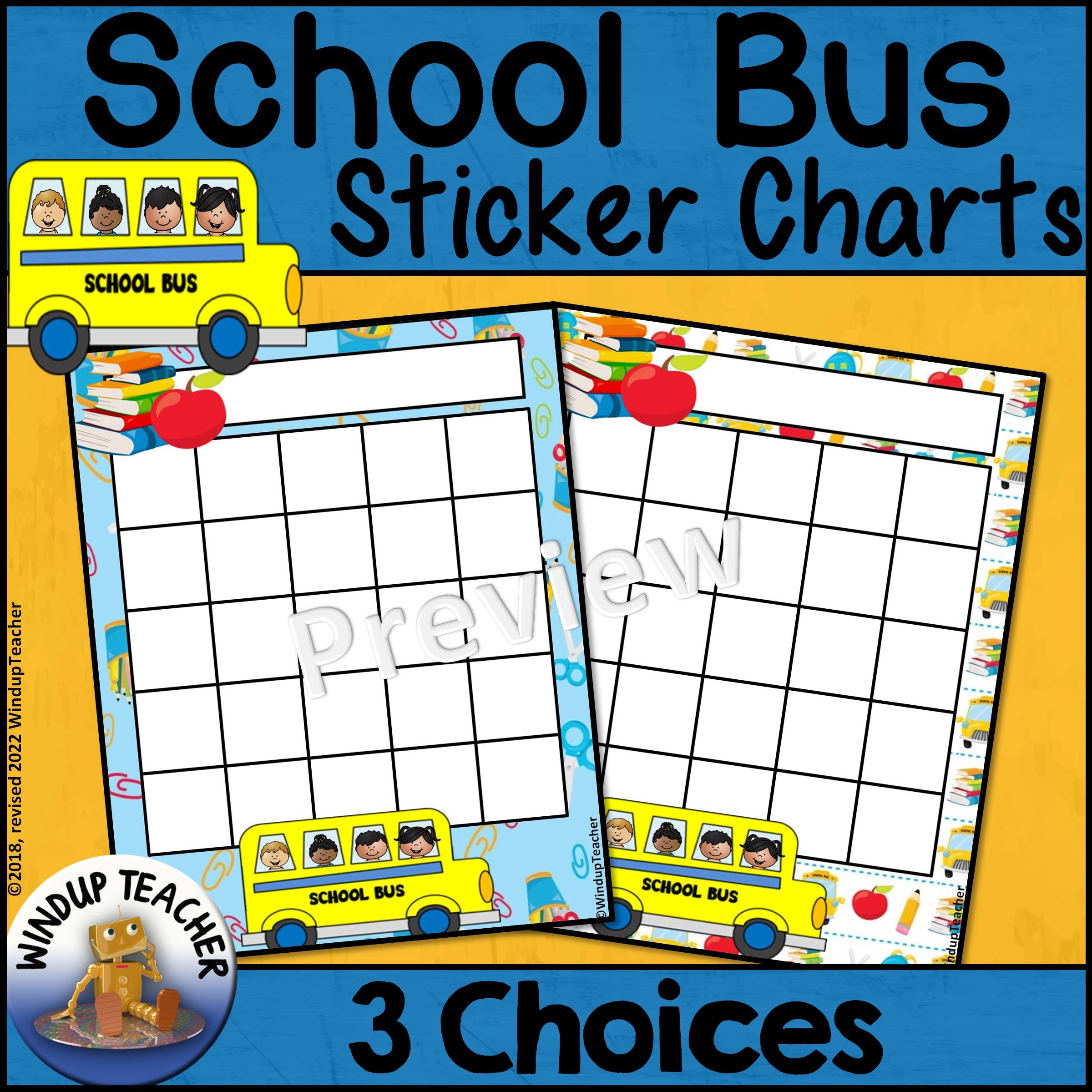 School Bus Sticker Charts Made By Teachers
