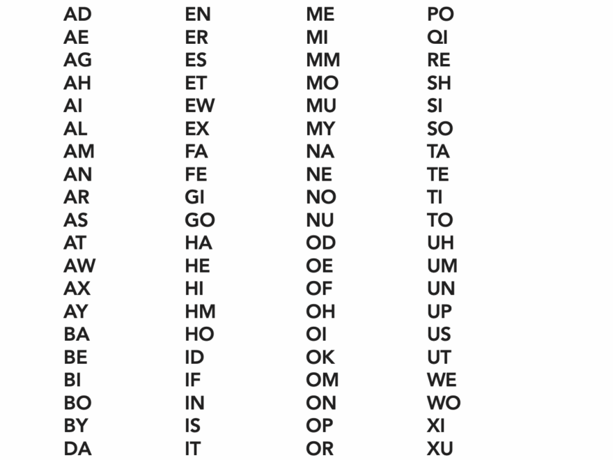 Scrabble 2 Letter Word List PDF Thekeesh