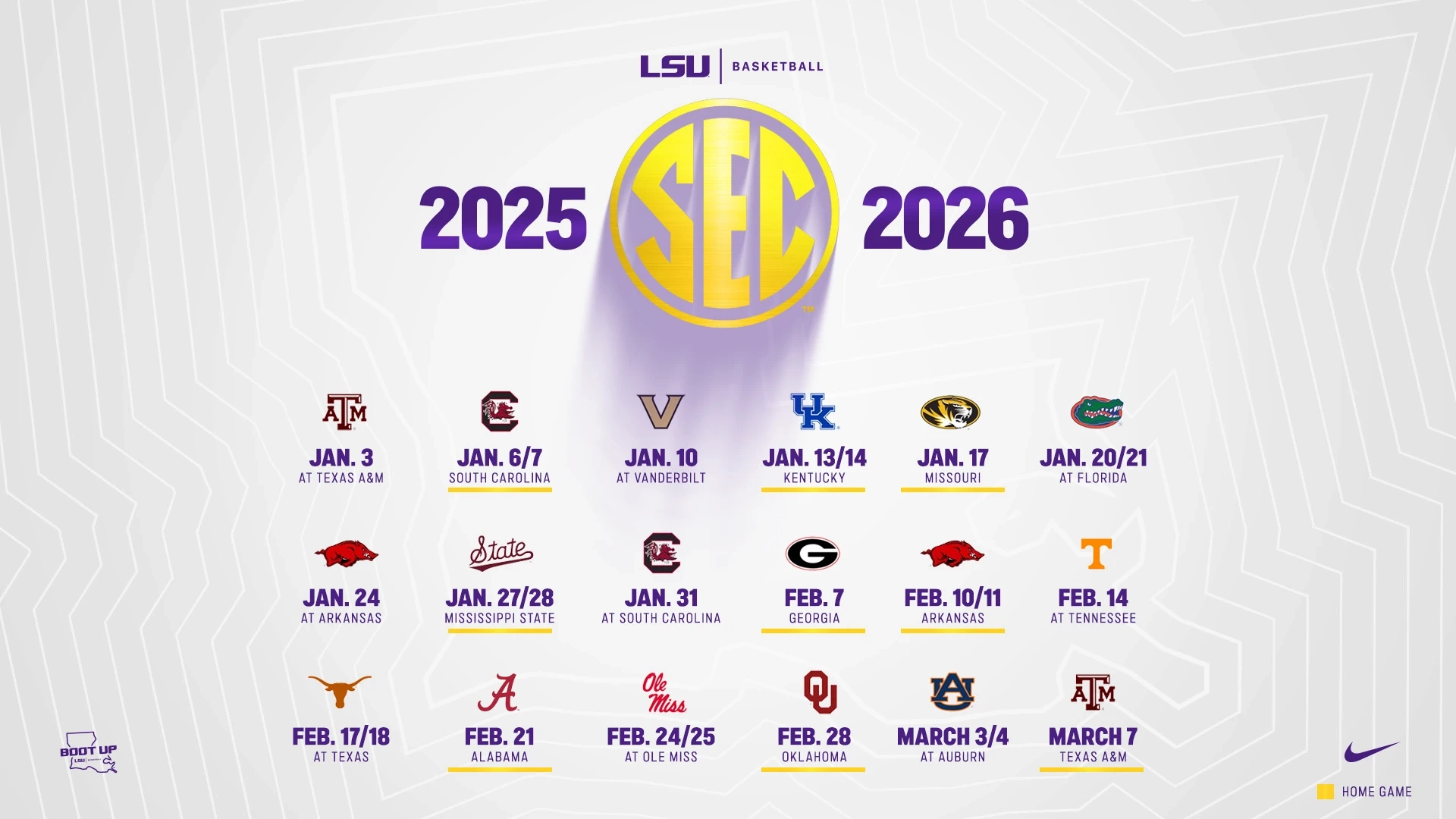 SEC Announces LSU League Basketball Slate For 2026 LSU SEC Announces LSU League Basketball Slate For 2026 LSU