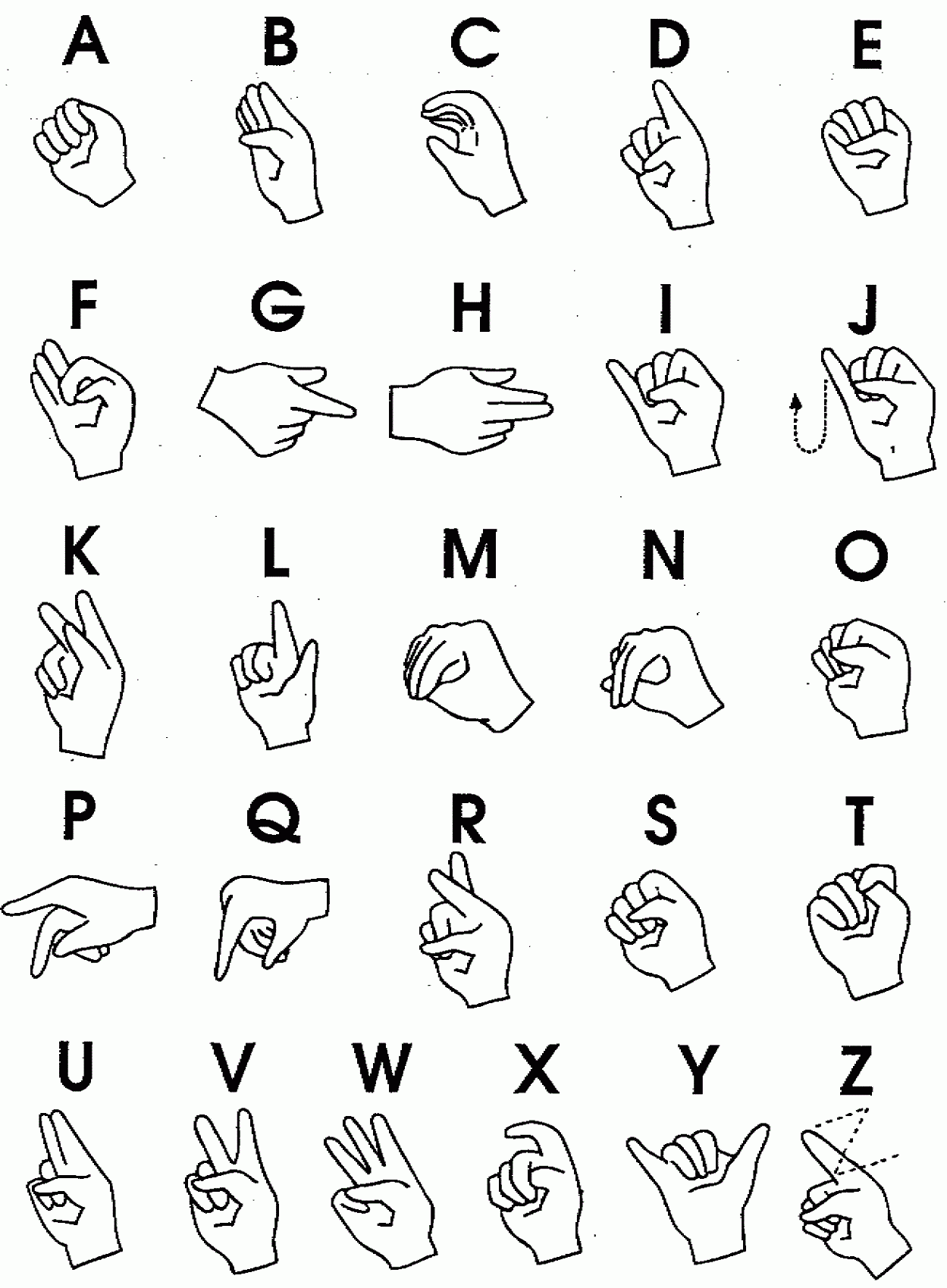 Sign Language Alphabet Printable Printable Party Favors