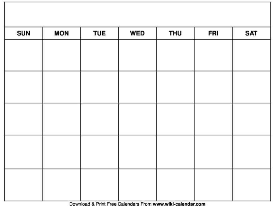 Simple Blank Calendar Templates Free To Download Print