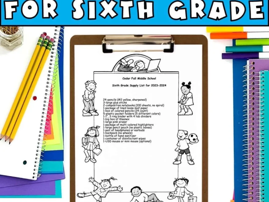 Sixth Grade School Supply List Editable Template 6th Caroline Koehler At Celavora Education