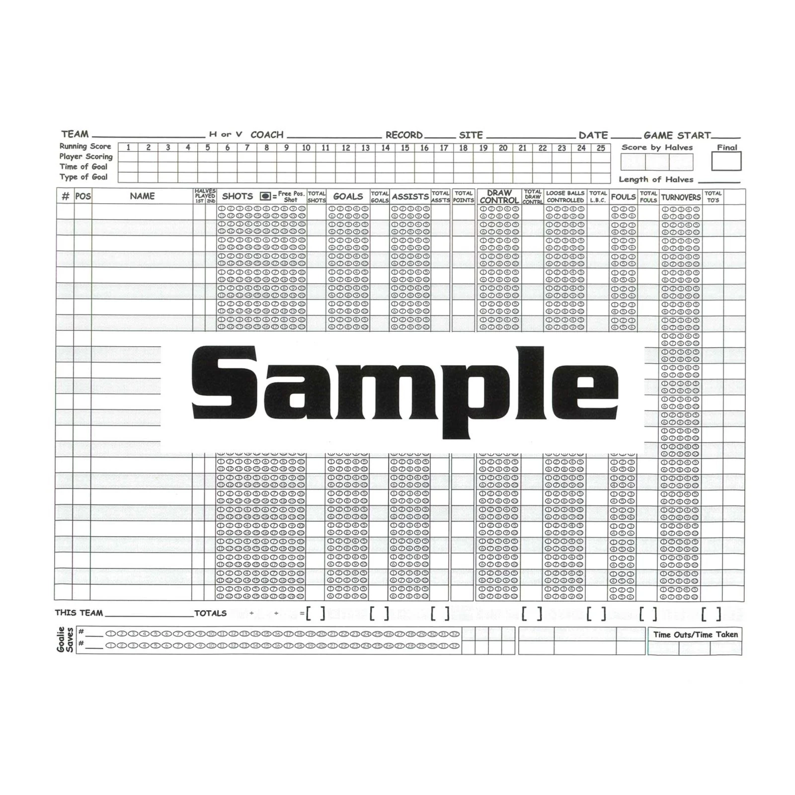 Sling It Lacrosse Women s Scorebook