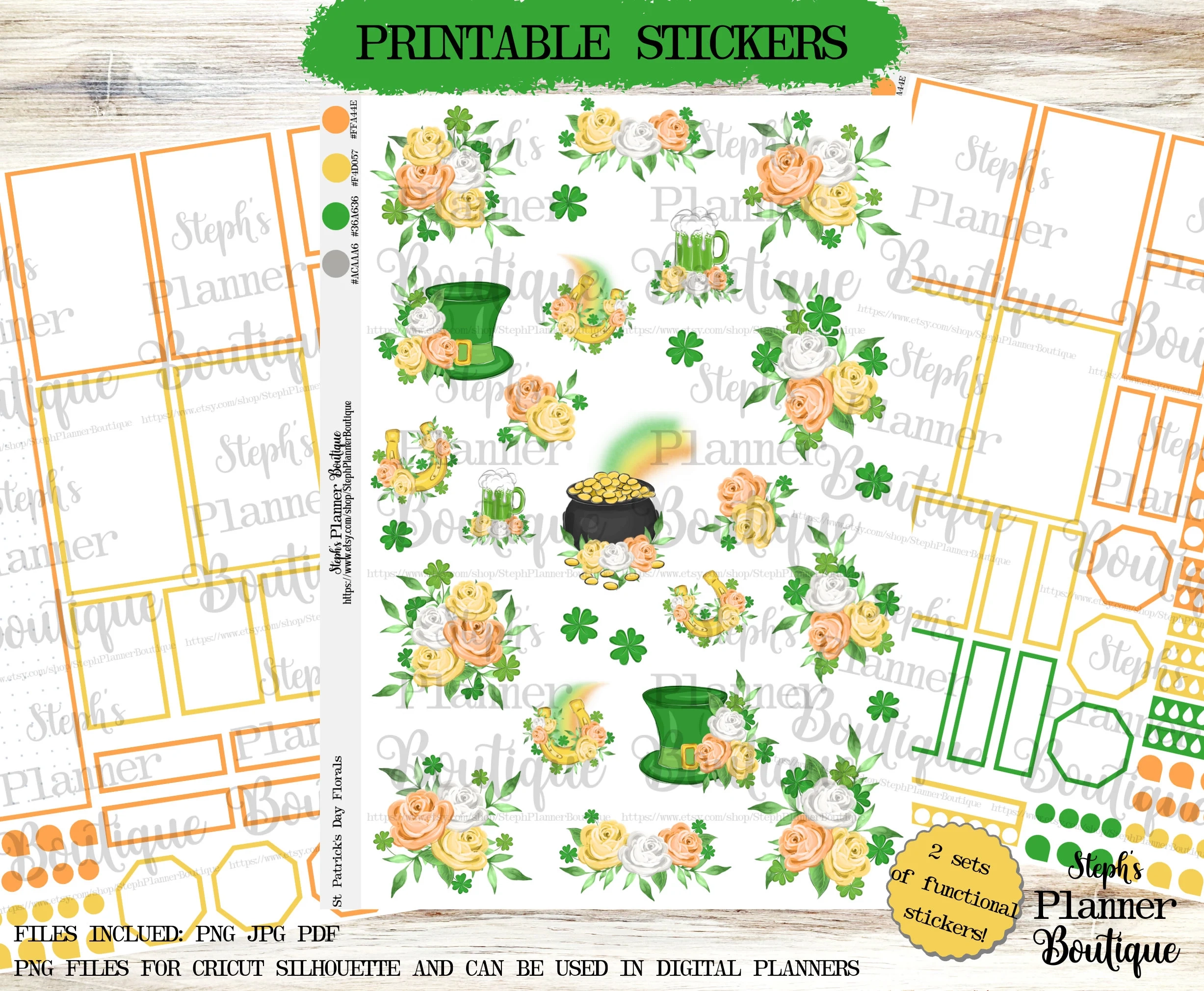 St Patrick s Day Floral Printable Planner Stickers Kit March Planner Stickers Flower Stickers St Patrick s Sticker Kit Cricut Stickers Etsy St Patrick s Day Floral Printable Planner Stickers Kit March Planner Stickers Flower Stickers St Patrick s Sticker Kit Cricut Stickers Etsy