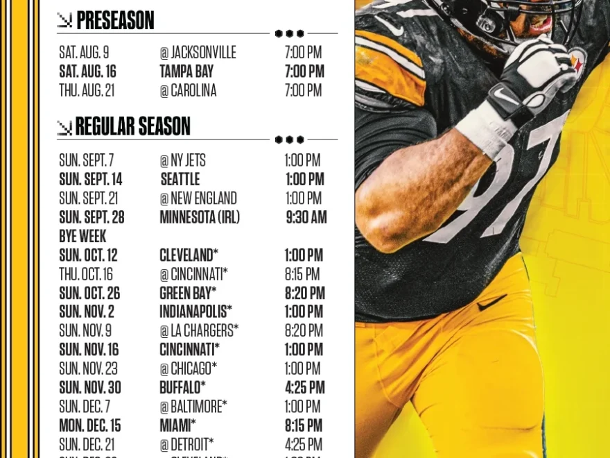 Steelers Schedule Pittsburgh Steelers Steelers