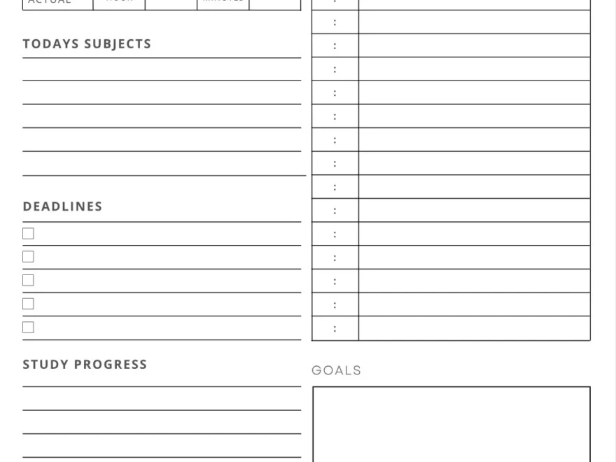 Student Study Planner Printable Assignment Grade Tracker PDF Etsy
