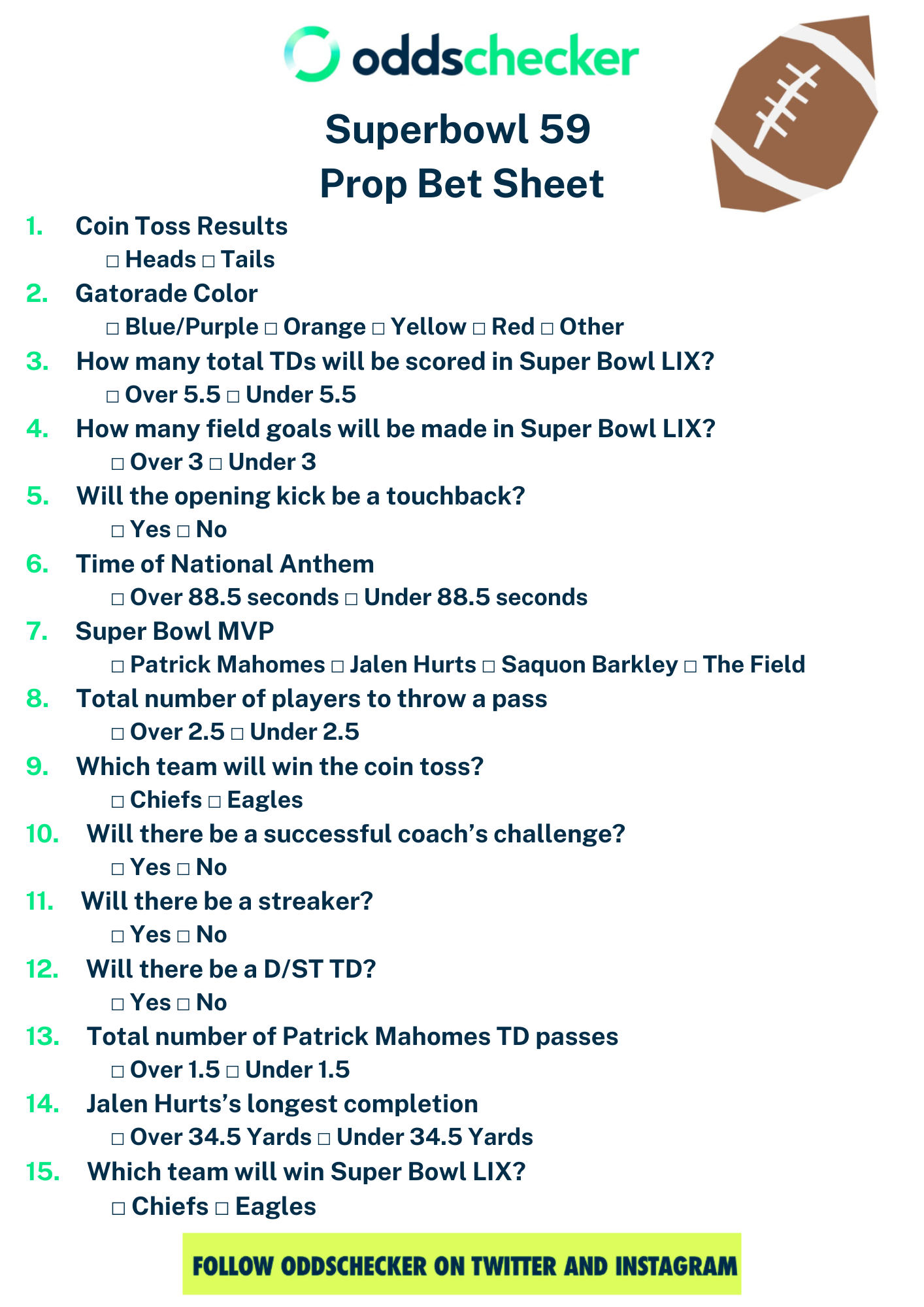 Super Bowl Prop Sheet The Best Printable Super Bowl Party Prop Sheet For 2025 Super Bowl Prop Sheet The Best Printable Super Bowl Party Prop Sheet For 2025