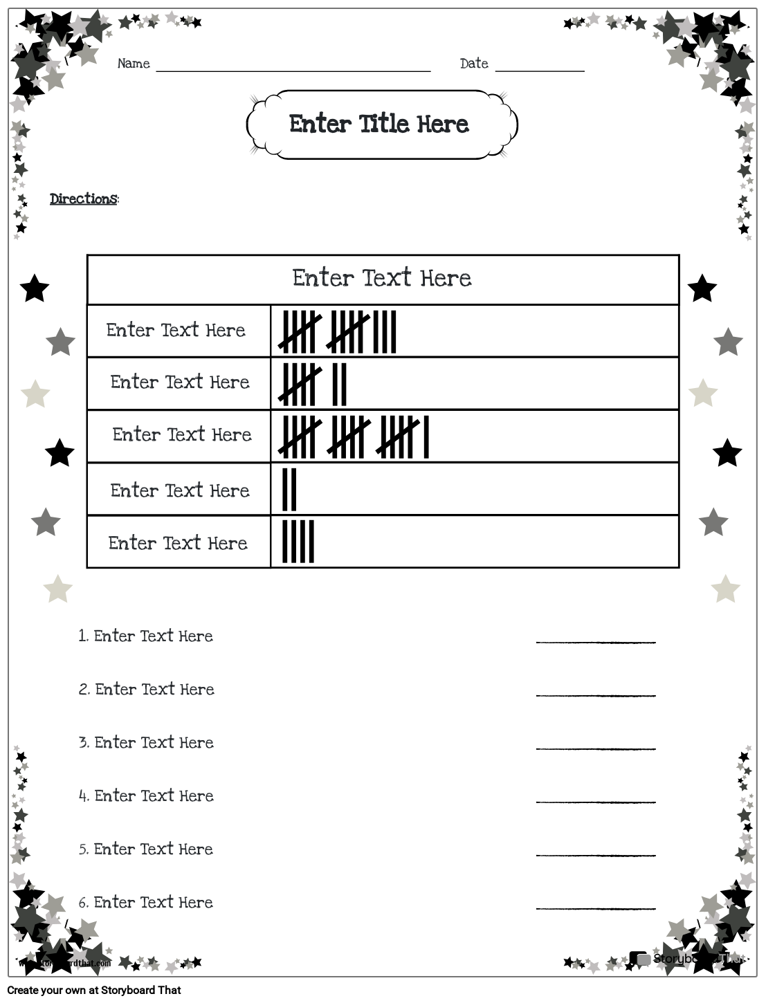 Blank Tally Chart Printable