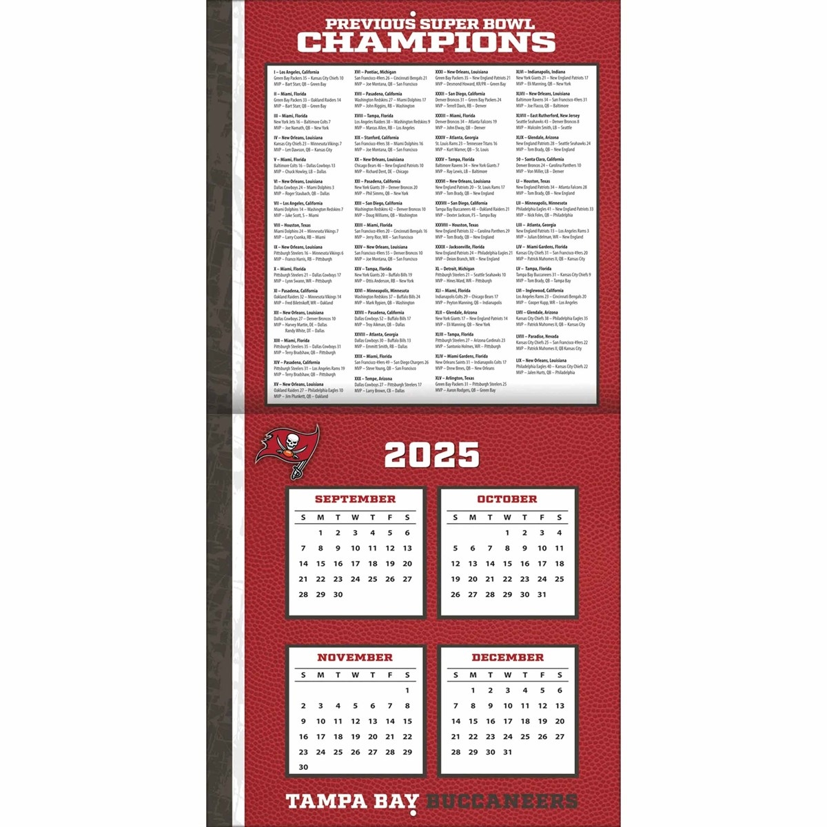 Tampa Bay Buccaneers NFL Calendar 2026 Tampa Bay Buccaneers NFL Calendar 2026
