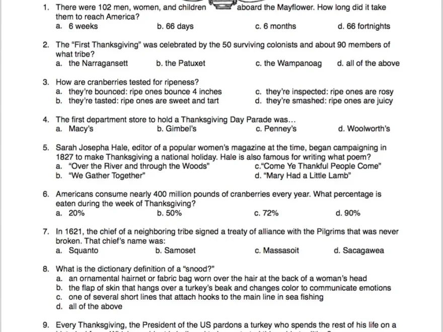 Thanksgiving Trivia Quiz Test Your Knowledge Flanders Family Home Life