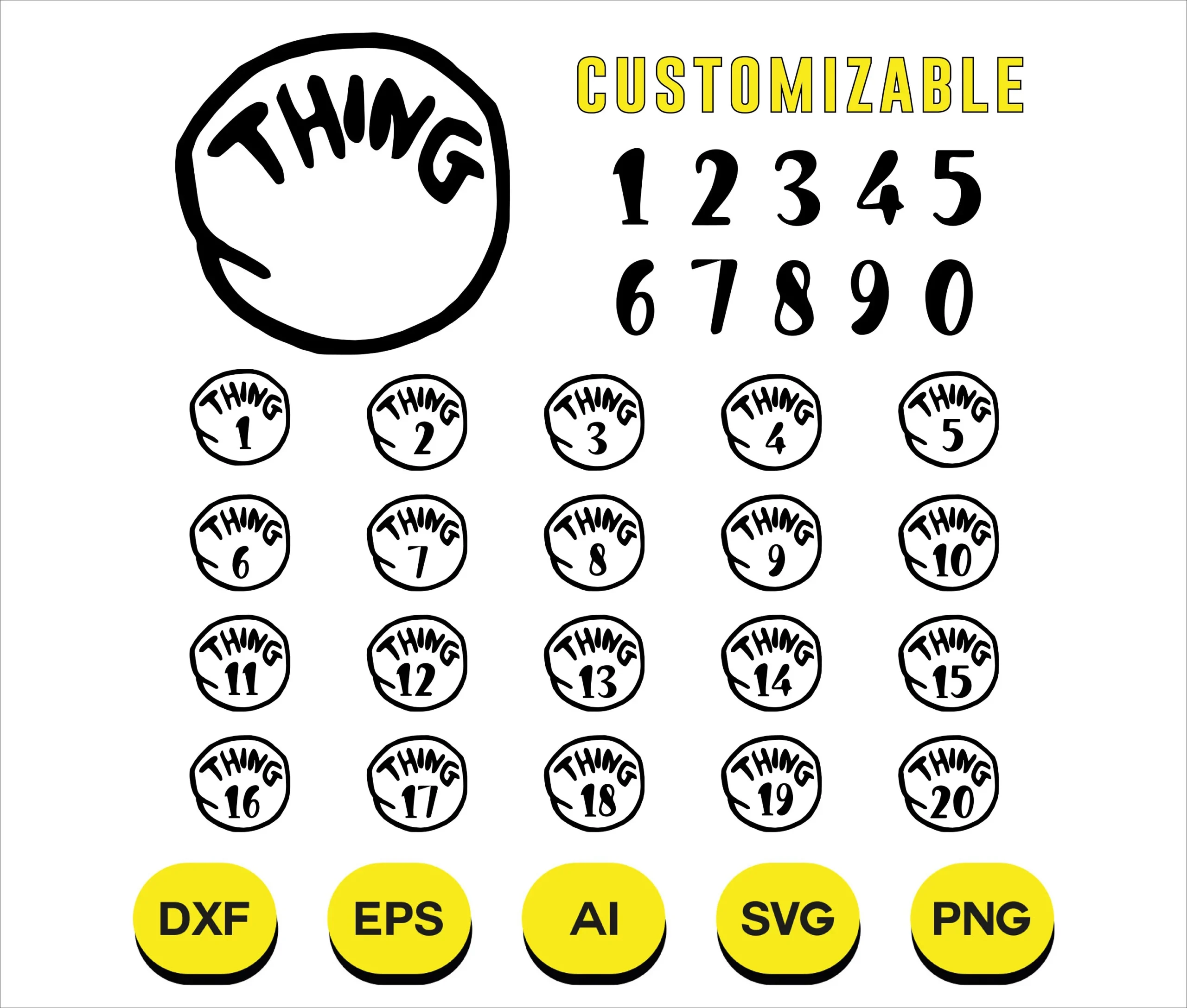 Thing 1 Thing 2 Svg Etsy