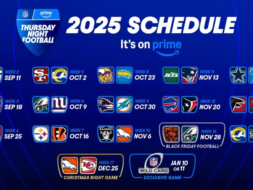 Thursday Night Football 2025 Schedule Watch Live On Prime Video