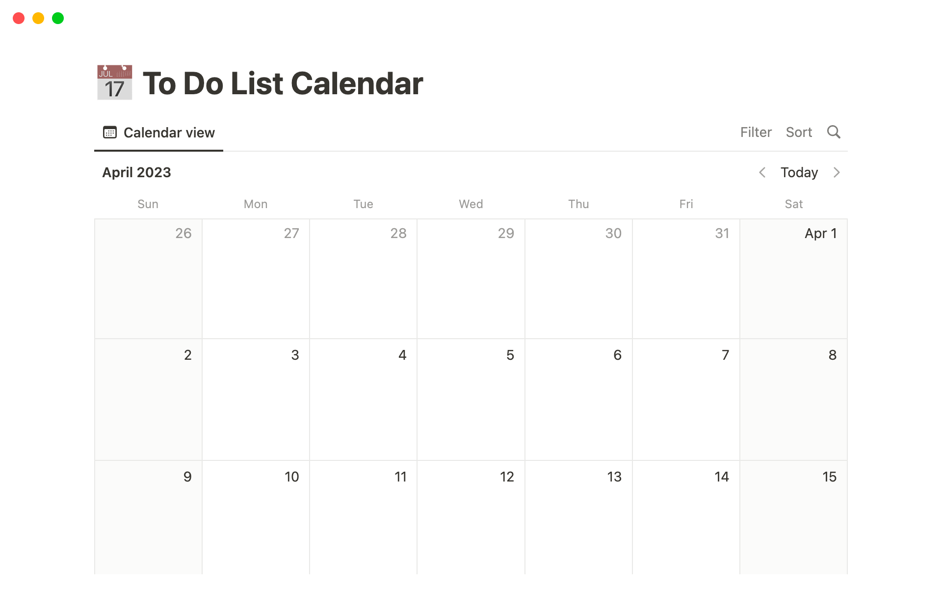 Printable Calendar Task List