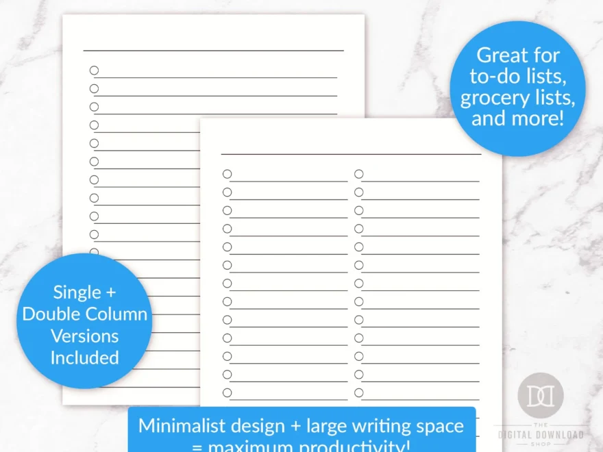 To Do List Printables Large Layout The Digital Download Shop