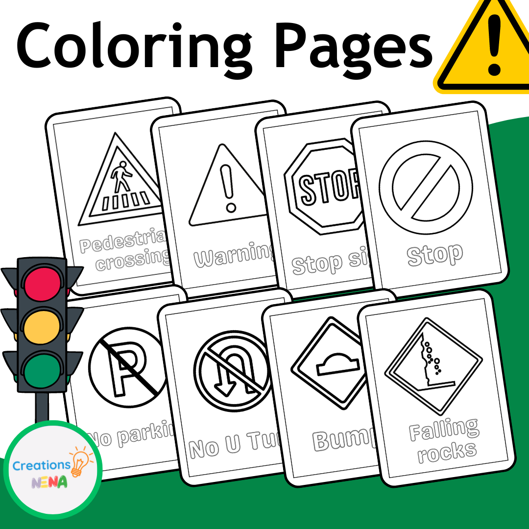 Free Coloring Printable Caution Sheets