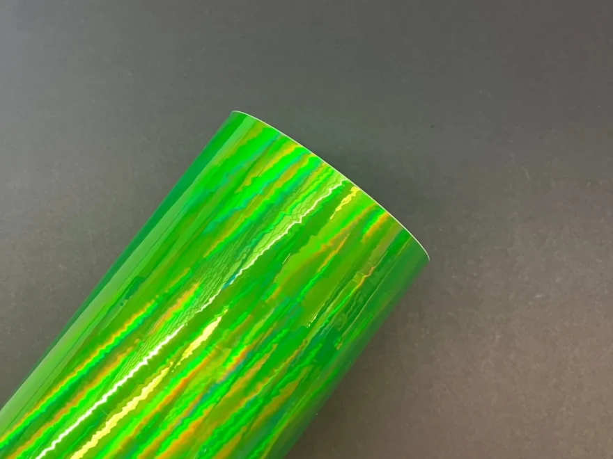 TrueCut Fluorescent Green Holographic Adhesive Vinyl Blue Ridge Sign Supply Inc