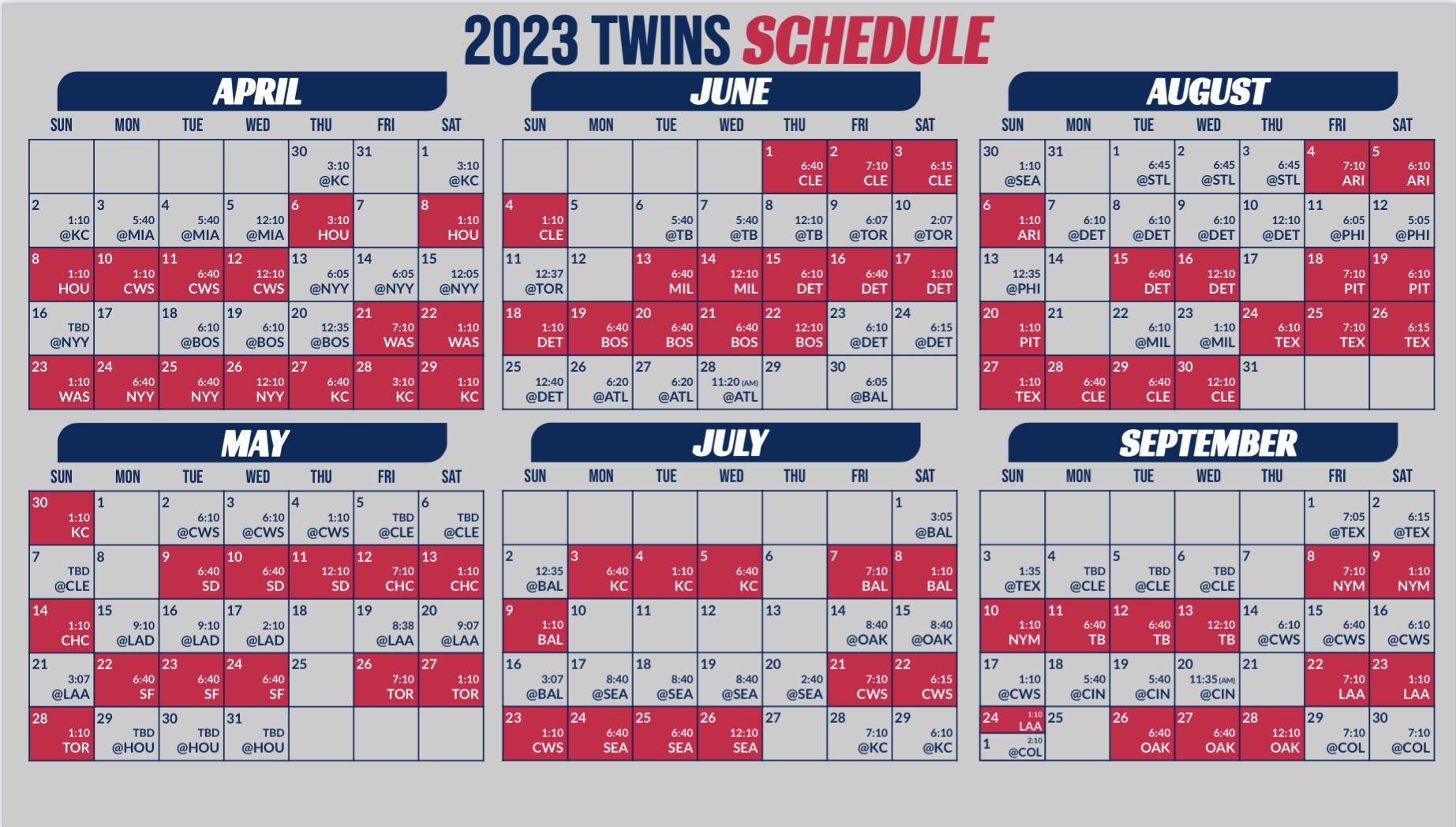 Twins 2023 Season Schedule Computer Wallpaper R minnesotatwins