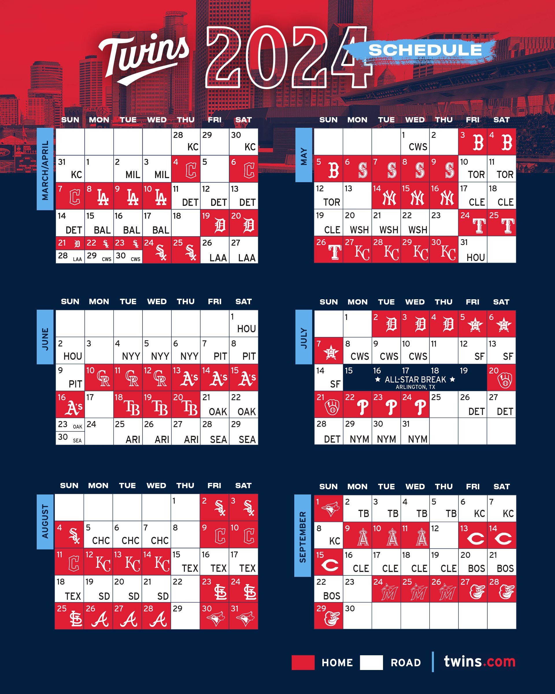 Minnesota Twins Printable Schedule
