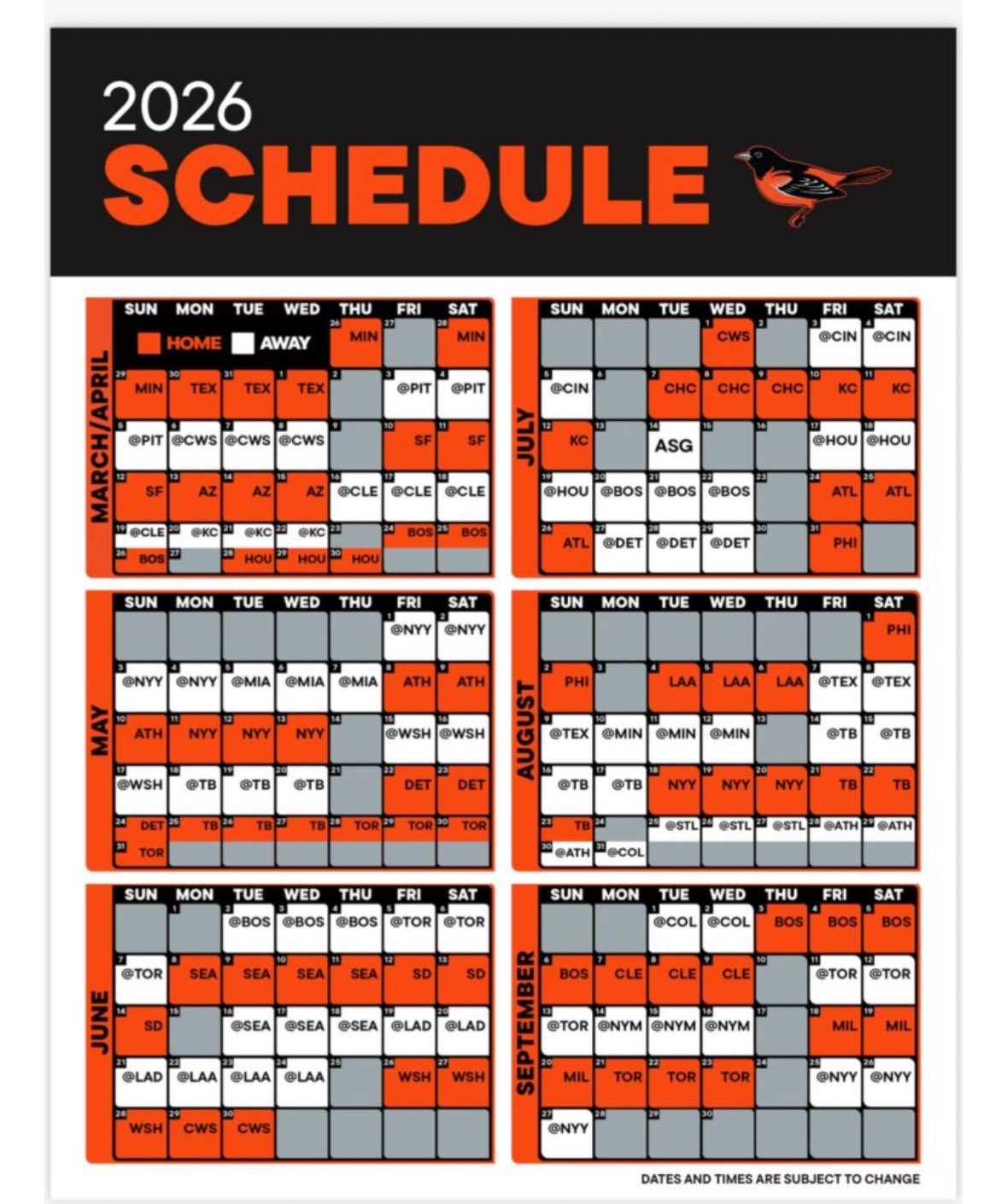 Tyler Barberis On X The Official 2026 Baltimore Orioles Schedule Https t co 5EPTa8ZrD3 X