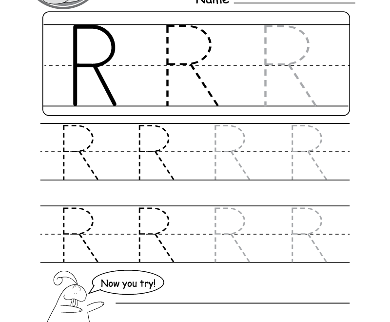 Uppercase Letter R Tracing Worksheet Doozy Moo