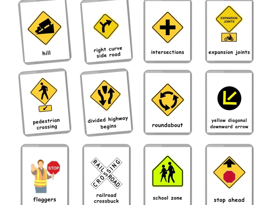 USA Traffic Signs Road Signs Test Flash Cards DMV Permit Practice Test Street Signs Road Signals Laminated Flash Cards Etsy Sweden