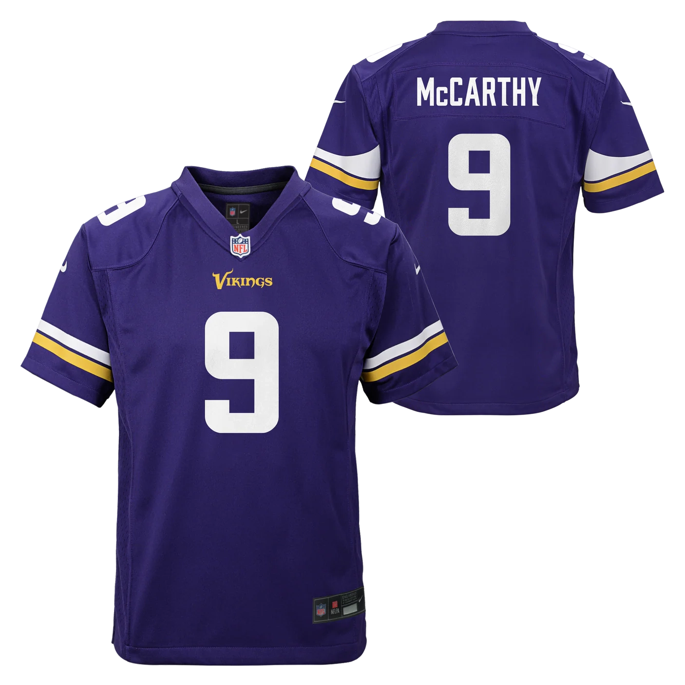 Vikings JJ McCarthy Youth Nike Game Jersey Pro Football Hall Of Fame Vikings JJ McCarthy Youth Nike Game Jersey Pro Football Hall Of Fame