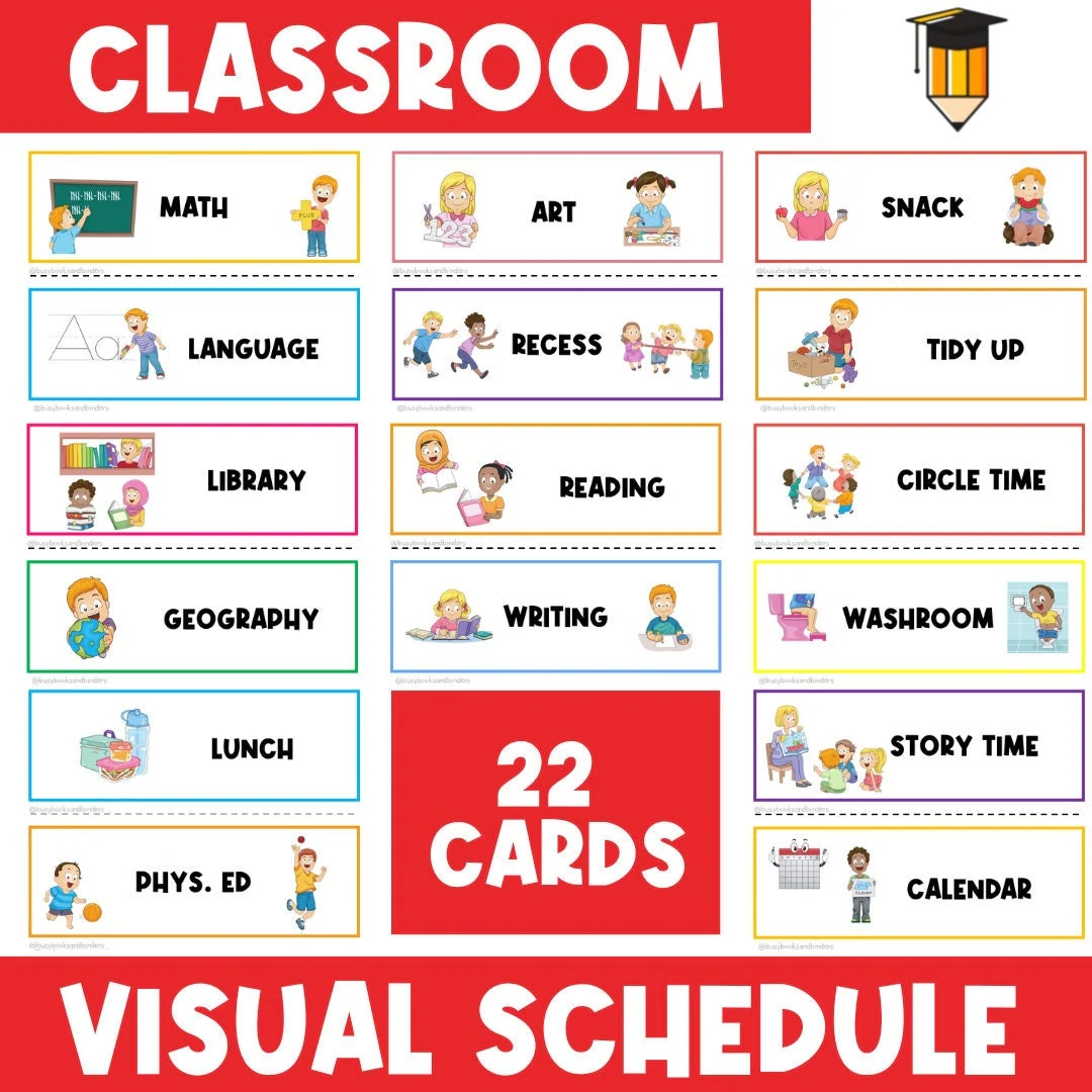 Visual Schedule Classroom Schedule Kids Printable Schedule Daily Routine Chart Homeschool Daycare Classroom Printables Teacher Etsy