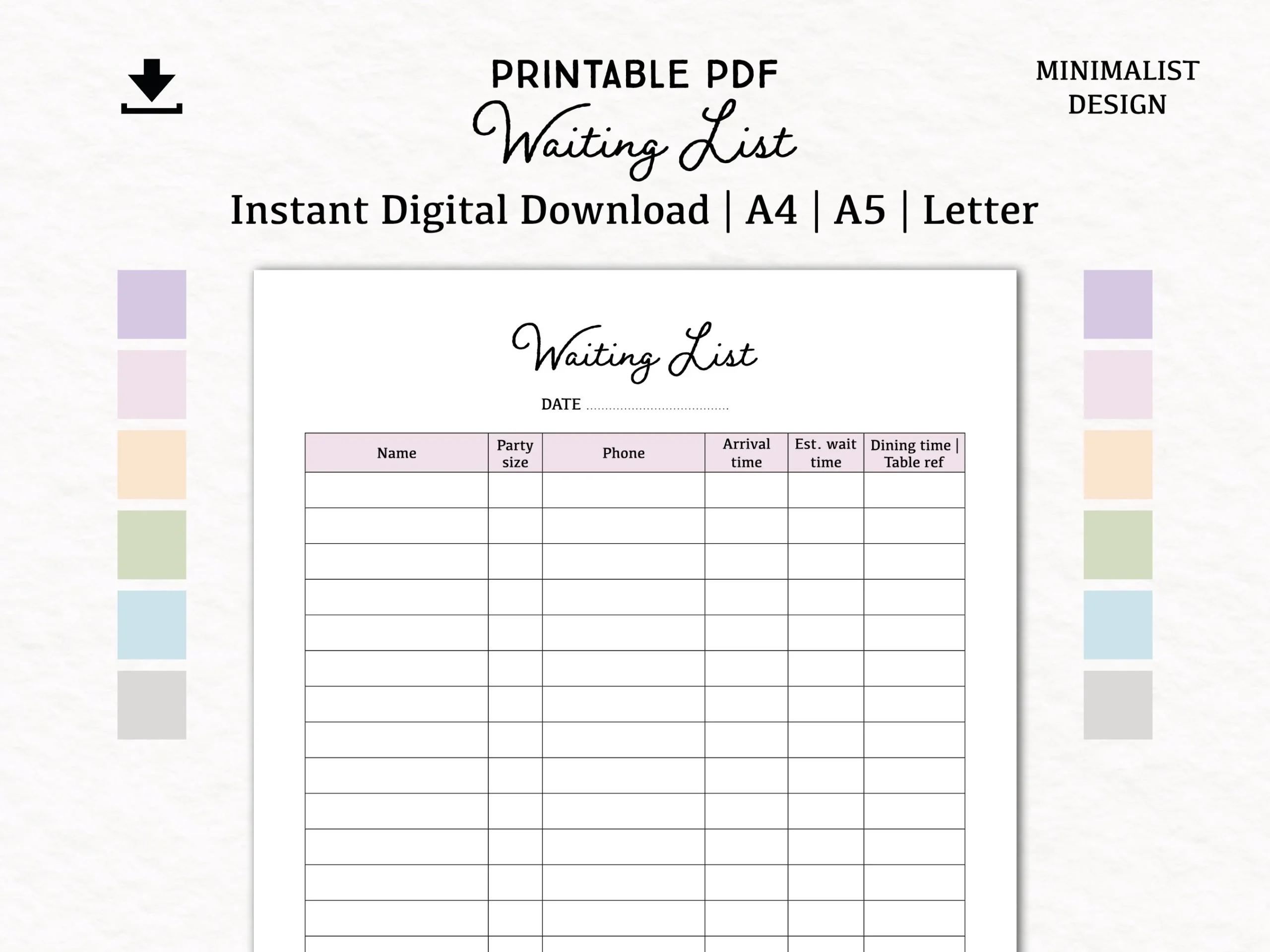 Wait List Printable Etsy