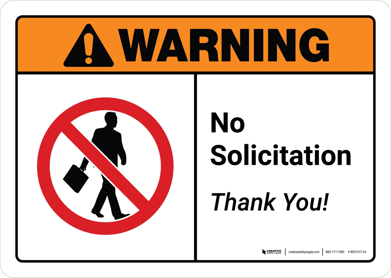 No Soliciting Thank You Sign Printable