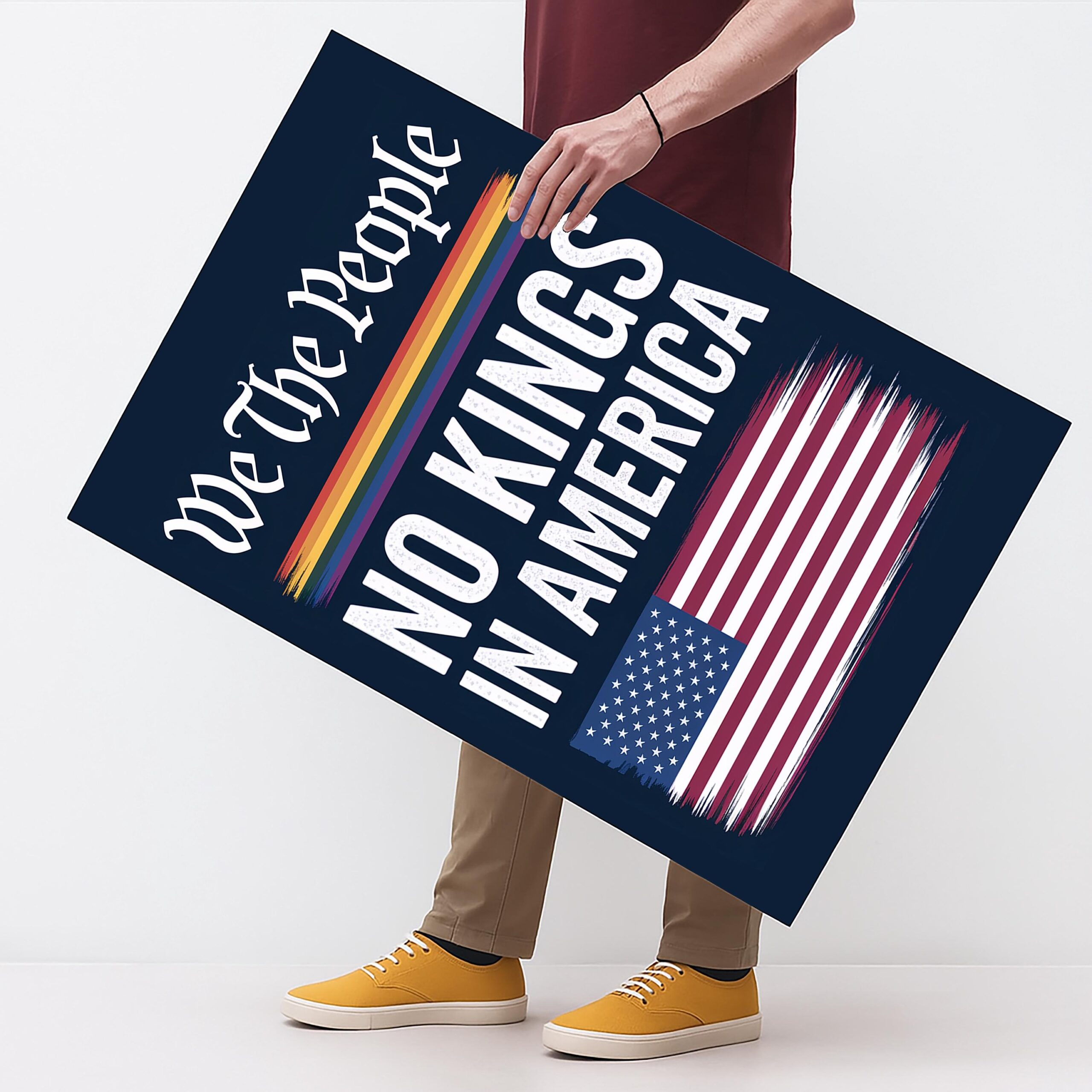 We The People No Kings In America Protest Sign PRINTABLE Anti trump Poster For March Digital Download Political Activist Rally Sign Etsy