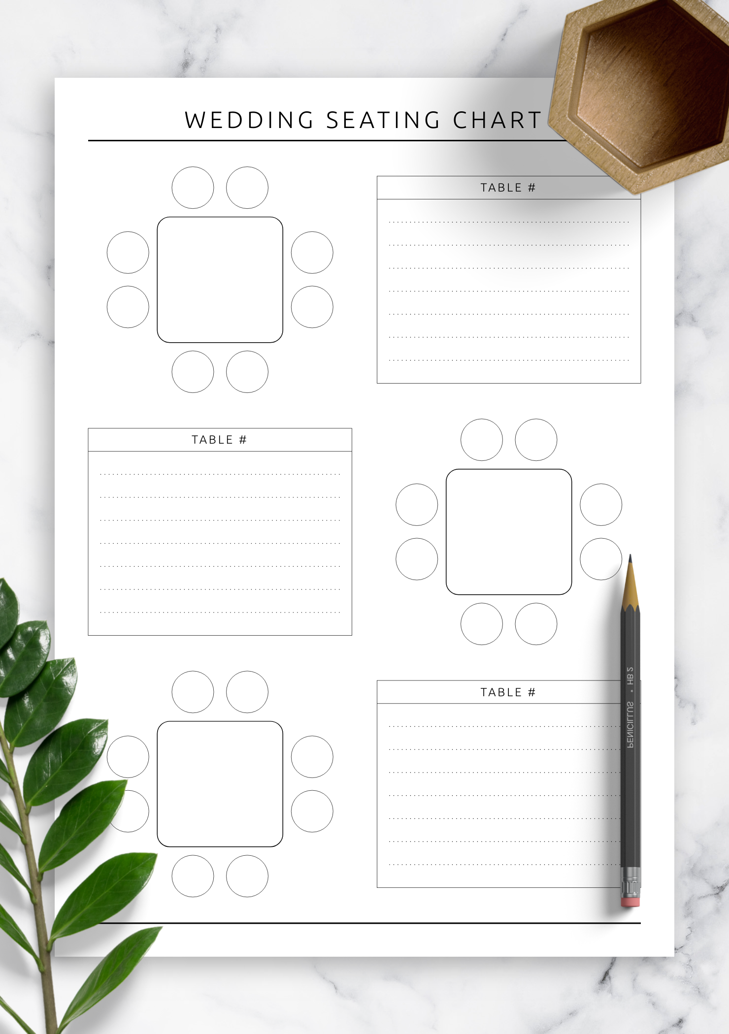 Printable Seating Charts For Wedding