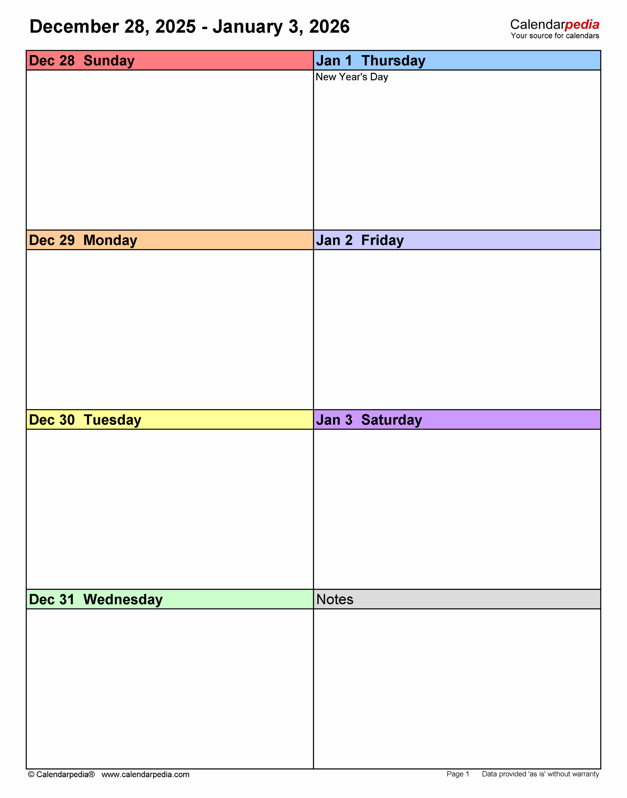 Weekly Calendars 2026 For PDF 12 Free Printable Templates Weekly Calendars 2026 For PDF 12 Free Printable Templates