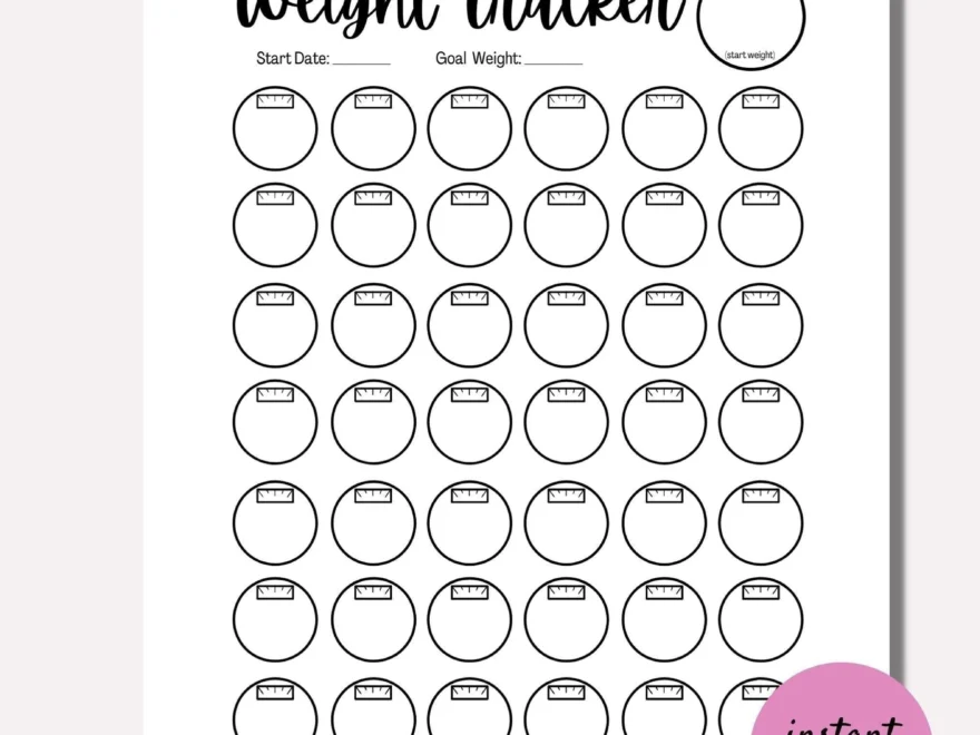 Weight Loss Tracker Journal Printable Weight Loss Chart Weight Loss Goal Tracker Week Weigh In INSTANT Download PDF A4 A5 Half LETTER Etsy