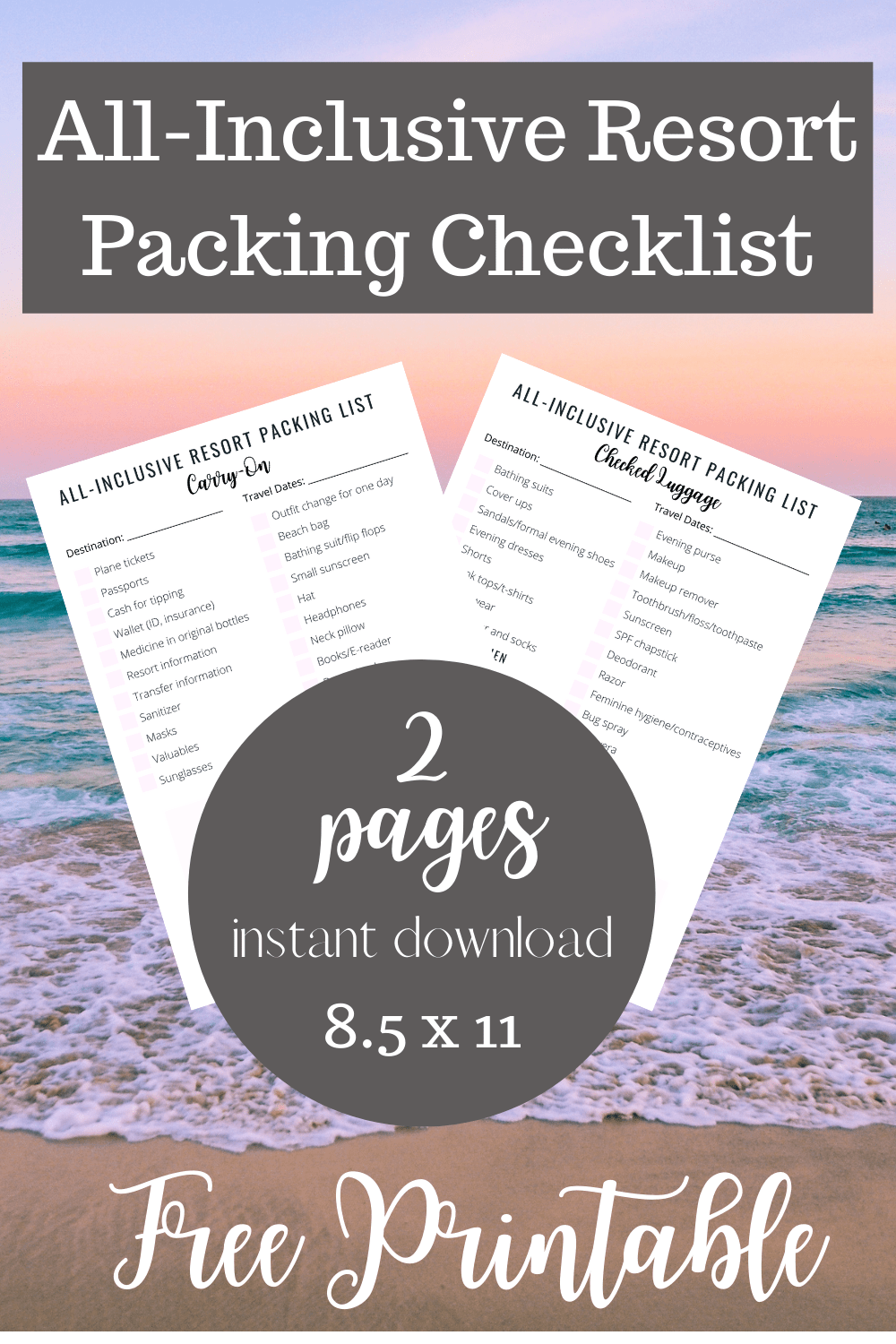 What To Pack For An All Inclusive Vacation Checklist 