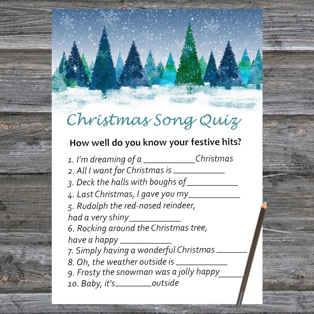 Christmas Song Trivia For Kids Printable
