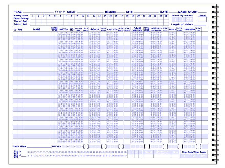 Women s Lacrosse Scorebook 24 Games Cool School Studios
